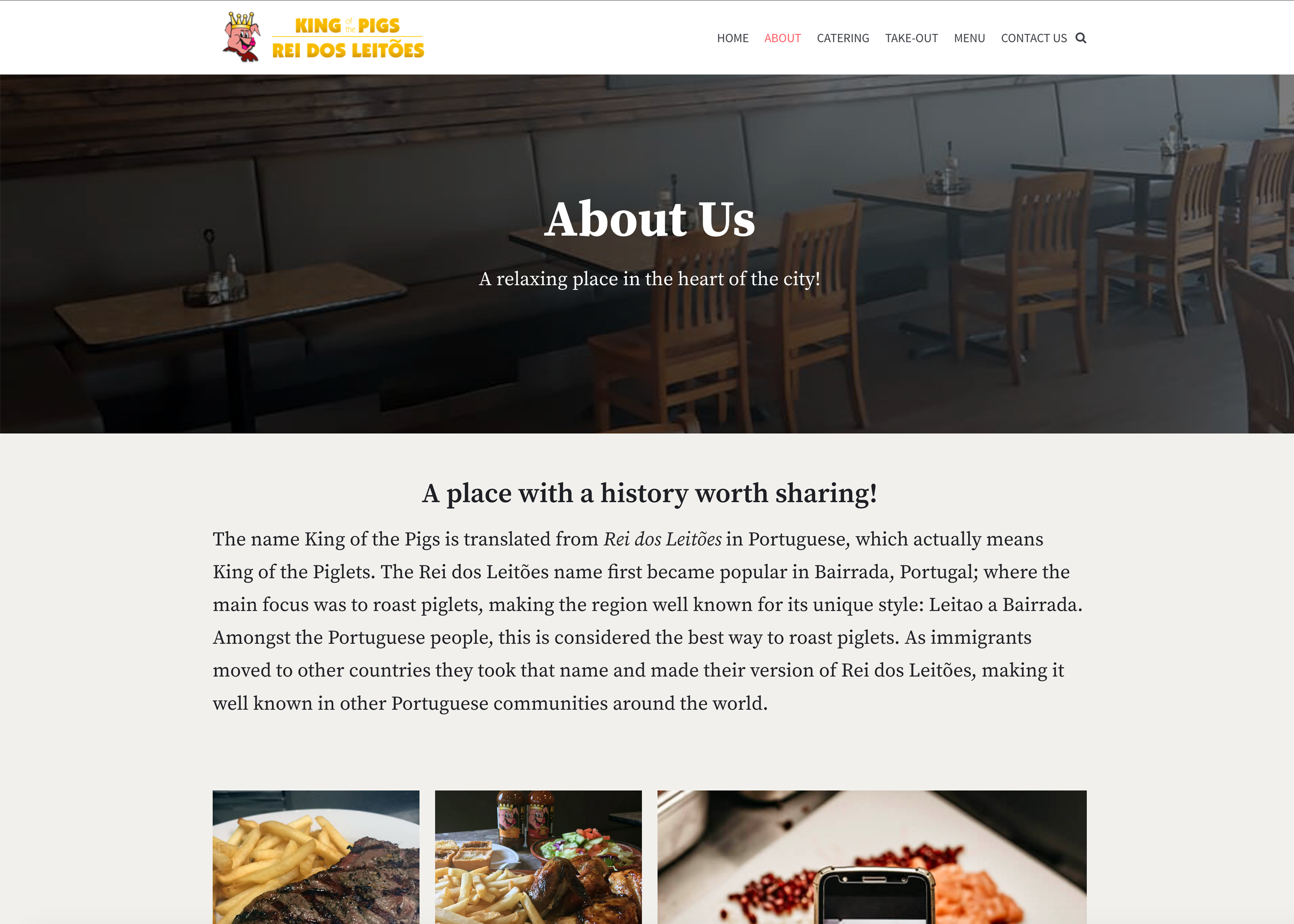 Restaurant Website About Page