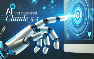 Robotic hand interacting with a futuristic touchscreen interface, representing Claude Computer Use, a new AI feature designed to automate tasks and simplify workflows for entrepreneurs