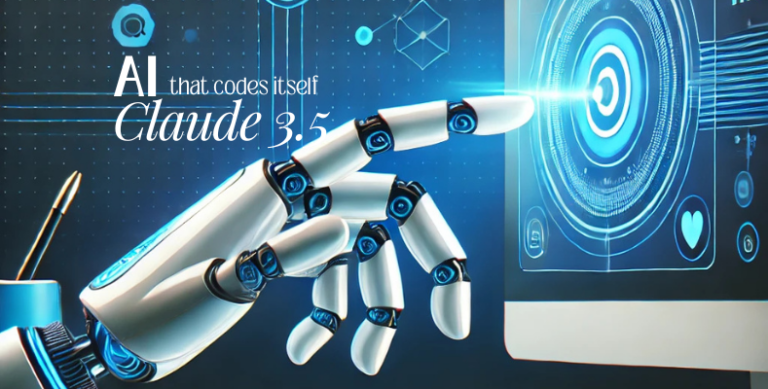 Robotic hand interacting with a futuristic touchscreen interface, representing Claude Computer Use, a new AI feature designed to automate tasks and simplify workflows for entrepreneurs
