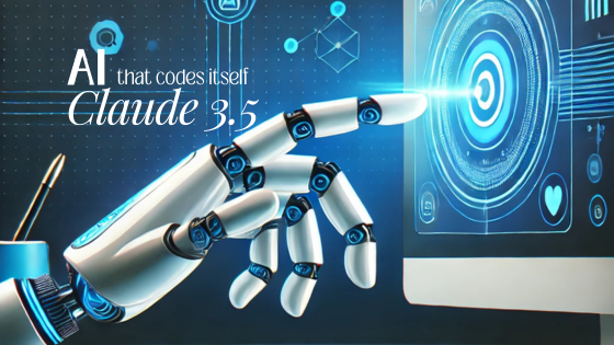 Robotic hand interacting with a futuristic touchscreen interface, representing Claude Computer Use, a new AI feature designed to automate tasks and simplify workflows for entrepreneurs